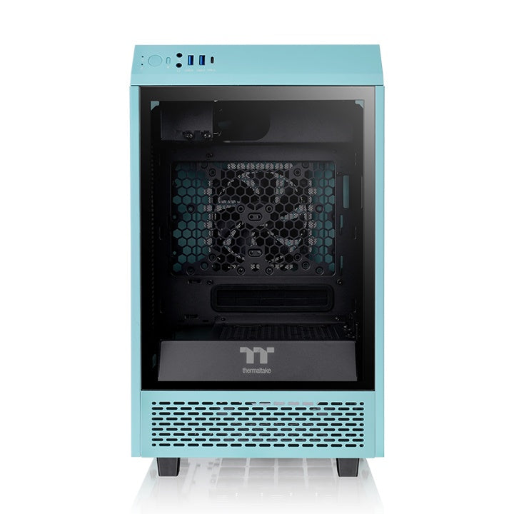 GABINETE THERMALTAKE TOWER 100 TURQUESA, CON VENTANA RGB, MINI-TOWER, MINI-ITX, USB 3.0, SIN FUENTE