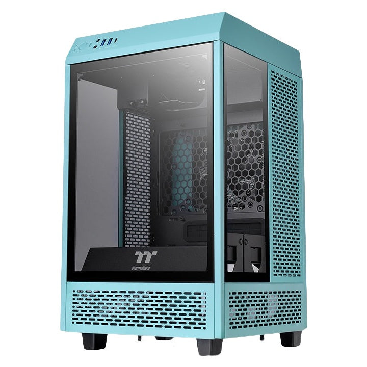 GABINETE THERMALTAKE TOWER 100 TURQUESA, CON VENTANA RGB, MINI-TOWER, MINI-ITX, USB 3.0, SIN FUENTE