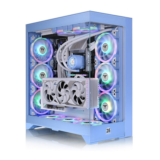GABINETE THERMALTAKE CTE E600 MX HYDRANGEA BLUE MID TOWER CHASSIS, ATX/MINI-ITX/MICRO-ATX/E-ATX, USB 3.0, SIN FUENTE, SIN VENTILADORES INSTALADOS