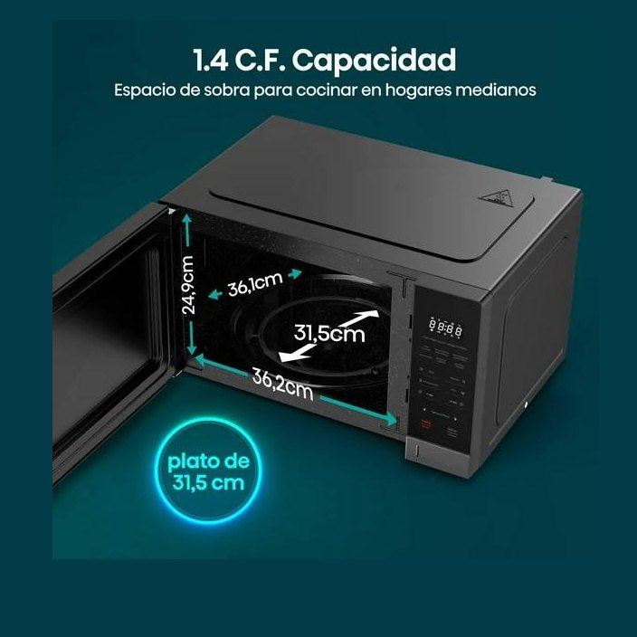 HORNO DE MICROONDAS  HISENSE HMMS3411DSV, 1.4 PIES, NEGRO INOX.