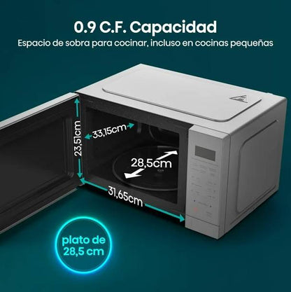 HORNO DE MICROONDAS HISENSE HMMS2509SP 0.9 PIES CÚBICO. COLOR SILVER INOX