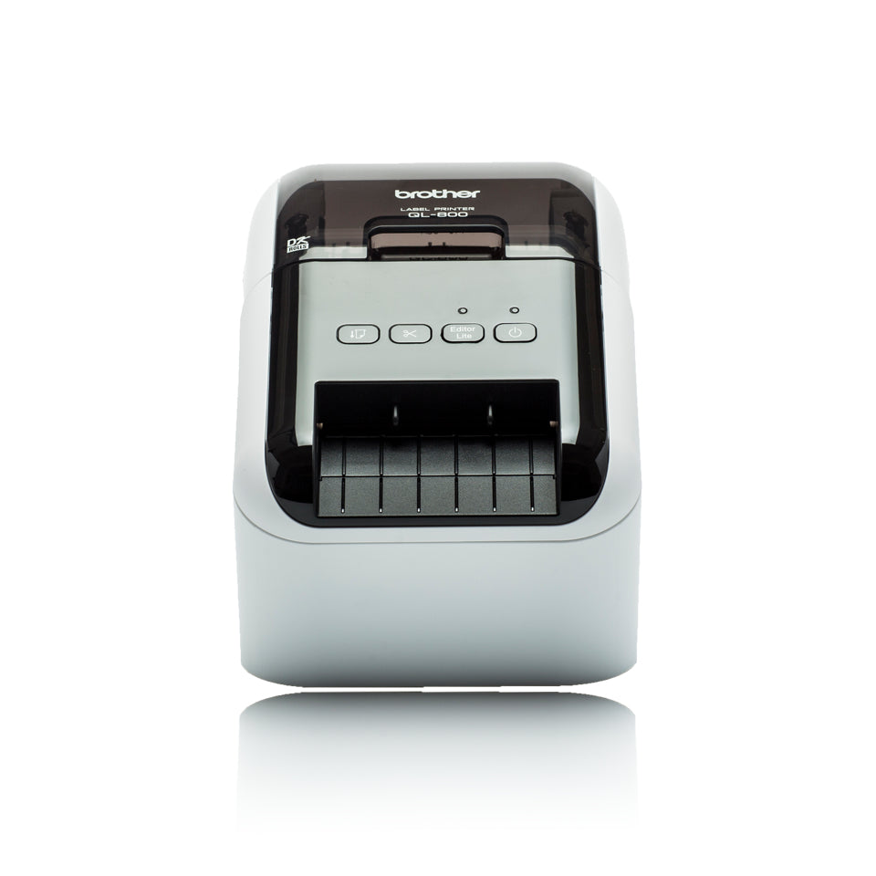 IMPRESORA DE ETIQUETAS BROTHER QL800, TÉRMICA DIRECTA, USB, IMPRIME ETIQUETAS DE PAPEL DE HASTA 2.4 PULGADAS DE ANCHO Y HASTA 93 ETIQUETAS/MINUTO