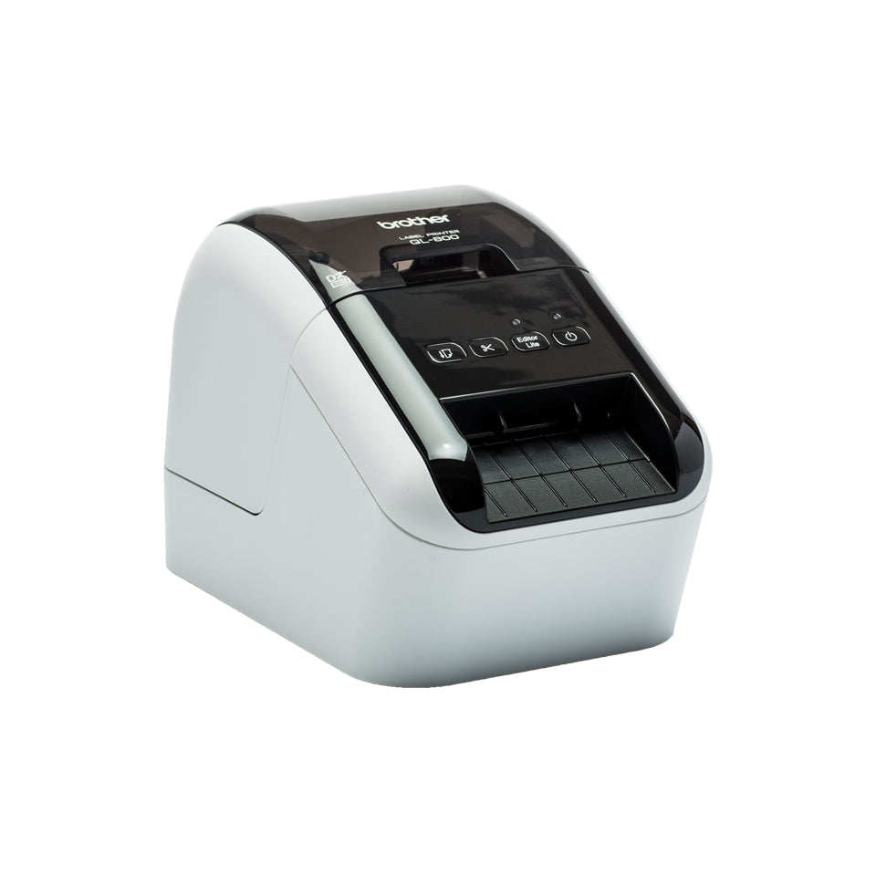 IMPRESORA DE ETIQUETAS BROTHER QL800, TÉRMICA DIRECTA, USB, IMPRIME ETIQUETAS DE PAPEL DE HASTA 2.4 PULGADAS DE ANCHO Y HASTA 93 ETIQUETAS/MINUTO
