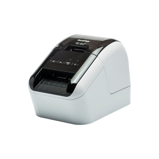 IMPRESORA DE ETIQUETAS BROTHER QL800, TÉRMICA DIRECTA, USB, IMPRIME ETIQUETAS DE PAPEL DE HASTA 2.4 PULGADAS DE ANCHO Y HASTA 93 ETIQUETAS/MINUTO