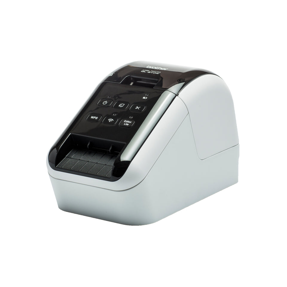 IMPRESORA DE ETIQUETAS BROTHER QL810W, TÉRMICA DIRECTA, WIFI, IMPRIME ETIQUETAS DE PAPEL DE HASTA 2.4 PULGADAS DE ANCHO Y HASTA 110 ETIQUETAS/MINUTO