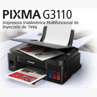 MULTIFUNCIONAL DE INYECCIÓN DE TINTA CANON PIXMA G3110 2315C004AB TECNOLOGÍA TINTA CONTINUA. FUNCIONES: IMPRESORA - COPIADORA - ESCÁNER VELOCIDAD DE IMPRES