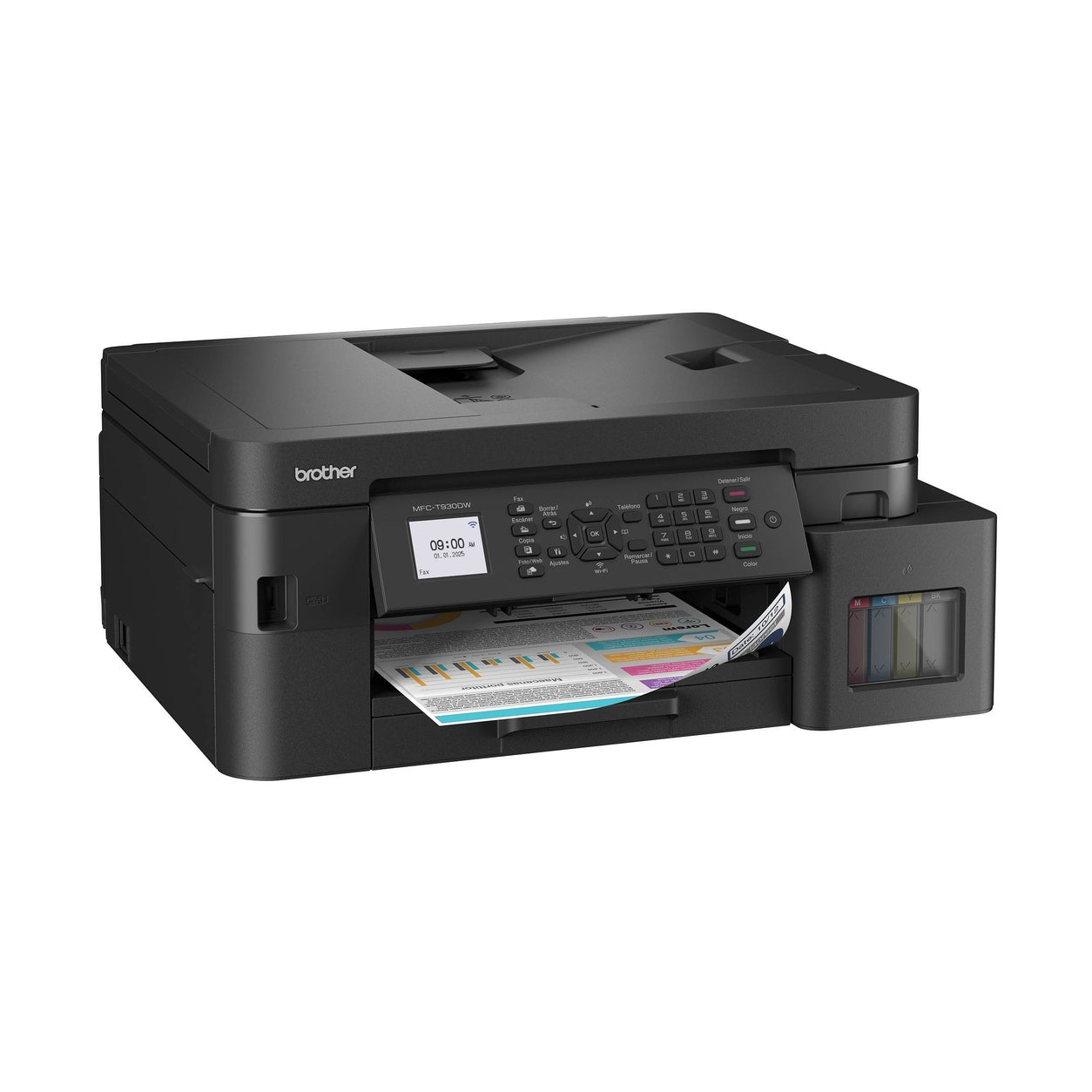 MULTIFUNCIONAL TINTA CONTINUA BROTHER MFCT930DW, IMPRESIÓN DÚPLEX, 30 PPM NEGRO/26 PPM COLOR, WIFI 2.4/5GHZ, ETHERNET, CAMA PLANA COLOR TAMAÑO CARTA