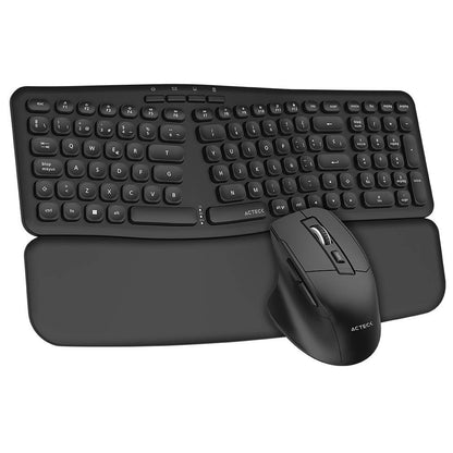 KIT TECLADO Y MOUSE ACTECK CREATOR ULTRA CONFORT MK650  TECLADO Y MOUSE ERGONÓMICO INALÁMBRICO, TECLADO DE MEMBRANA 2.4MHZ, 2 BATERÍAS AAA INCLUIDAS