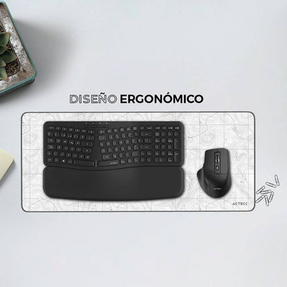 KIT TECLADO Y MOUSE ACTECK CREATOR ULTRA CONFORT MK650  TECLADO Y MOUSE ERGONÓMICO INALÁMBRICO, TECLADO DE MEMBRANA 2.4MHZ, 2 BATERÍAS AAA INCLUIDAS