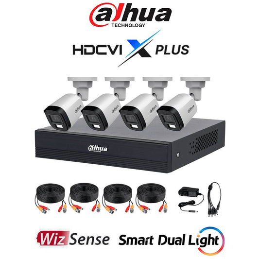 KIT DE VIDEOVIGILANCIA DAHUA 4 CANALES KIT DE 4 CH 2MP KITXVR1B04-I/T/4-B1A21N