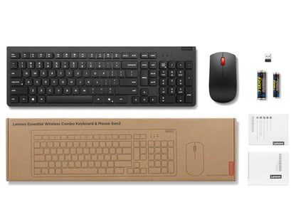 KIT TECLADO Y MOUSE LENOVO 4X31R64500, COMPLETO, NEGRO