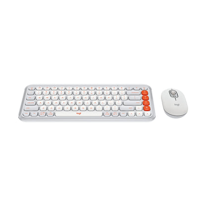 KIT LOGITECH POP 920-013055 TECLADO Y MOUSE BLUETOOTH COLOR GRIS Y NARANJA.