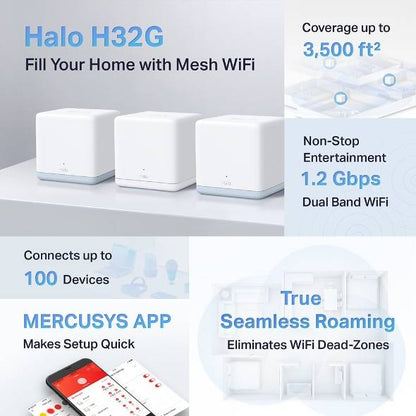 SISTEMA WI-FI EN MESH PARA TODA LA CASA AC1200 (HALO H32G(3-PACK)