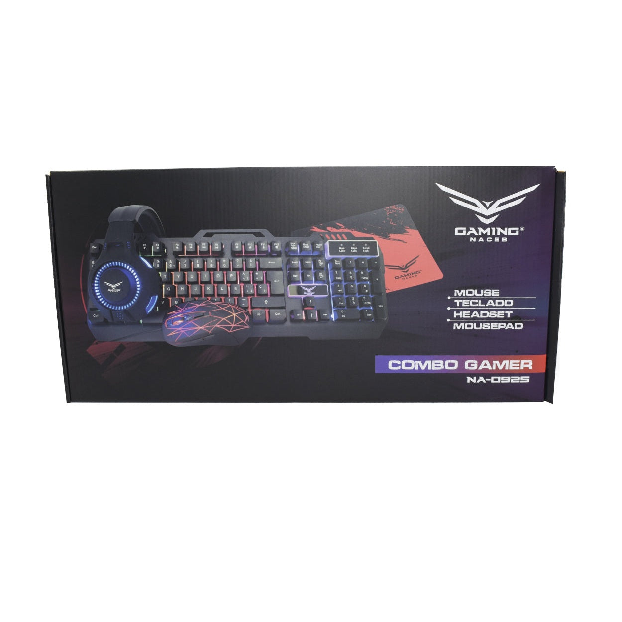 KIT GAMER NACEB TECHNOLOGY NA-0925, USB, JUEGO, ALÁMBRICO, 2400 DPI