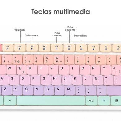 KIT DE TECLADO Y MOUSE INALÁMBRICO, BLUETOOTH Y RADIOFRECUENCIA, MULTIMEDIA, 2.4MHZ, ALCANCE 10M, BATERIA RECARGABLE, COMPATIBLE CON WIN, IOS Y LINUX