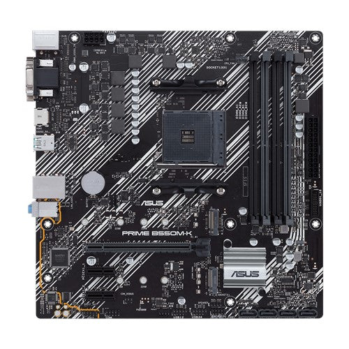 TARJETA MADRE ASUS PRIME B550M-K, MICRO ATX, AMD,RYZEN AM4,PCIE 4, HDMI / D-SUB / DVI, SATA 6 GBPS