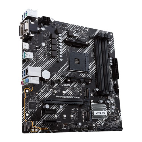 TARJETA MADRE ASUS PRIME B550M-K, MICRO ATX, AMD,RYZEN AM4,PCIE 4, HDMI / D-SUB / DVI, SATA 6 GBPS