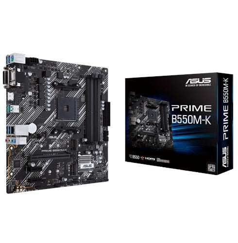 TARJETA MADRE ASUS PRIME B550M-K, MICRO ATX, AMD,RYZEN AM4,PCIE 4, HDMI / D-SUB / DVI, SATA 6 GBPS