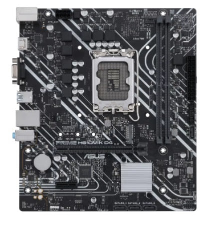 TARJETA MADRE ASUS PRIME H610M-K D4,MICRO ATX, SOCKET INTEL® LGA 1700 INTEL®14A, 13A Y 12A GEN,DDR4, PCIE 4.0, PUERTOS M.2 DUALES, DISPLAYPORT, HDMI®, D-SU