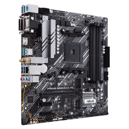 TARJETA MADRE ASUS PRIME B550M-A AC,MICRO ATX, AMD,RYZEN AM4, PCIE 4, HDMI / D-SUB / DVI, SATA 6 GBPS, USB 3.2 GEN 2, AURA SYNC.