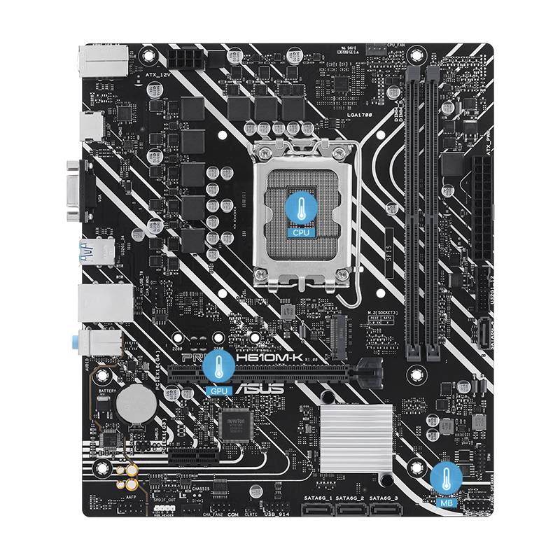 TARJETA MADRE ASUS PRIME H610M-K, DDR5, 96 GB, INTEL SOCKET LGA1700, MICRO-ATX, D-SUB Y HDMI