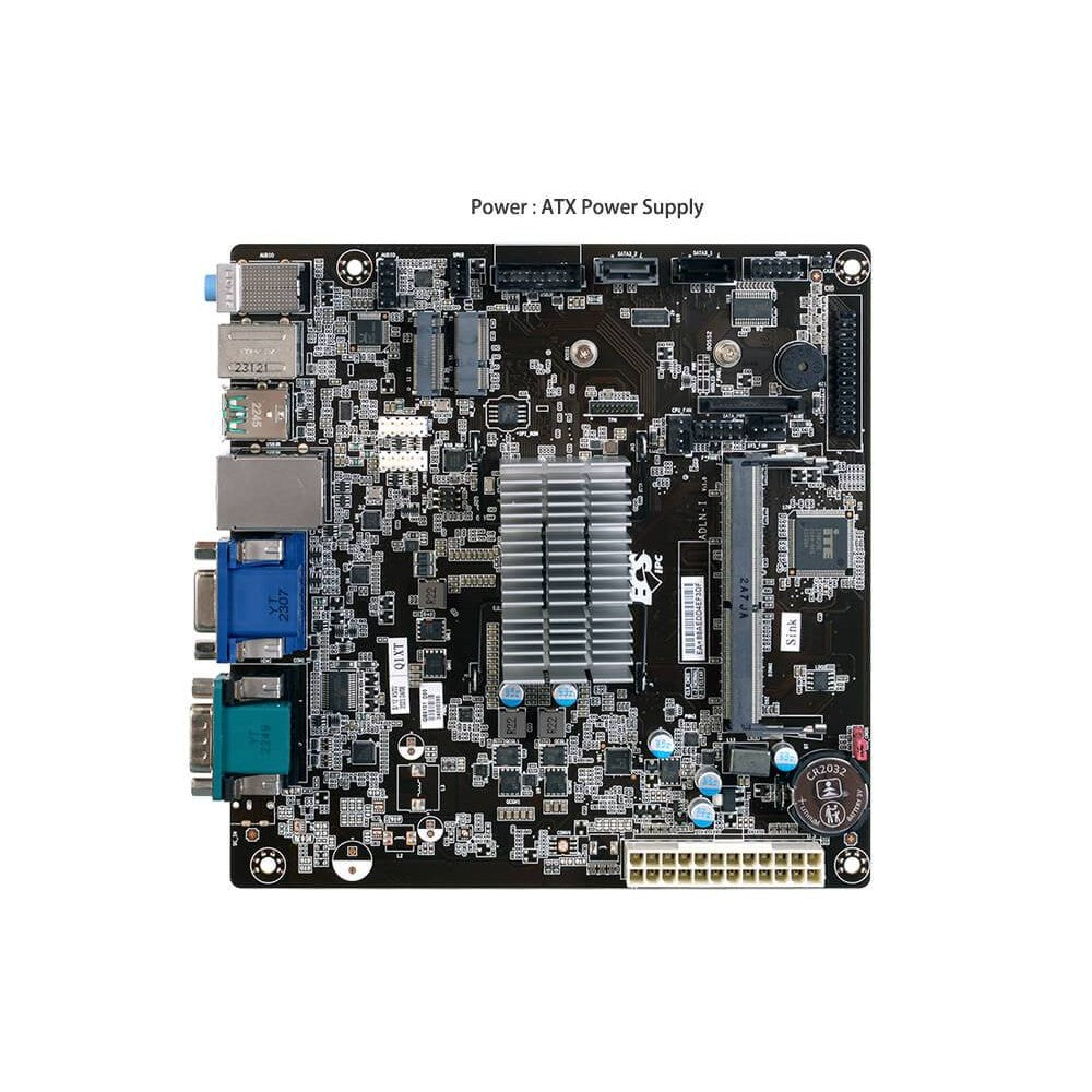 TARJETA MADRE ECS ADLN-I-N100, INTEL ALDER LAKE N SOC, INTEL N100 ALDER LAKE, 1 X SO-DIMM DDR4 2400 HASTA 16GB, 2XSATA 6GB/S, 1XHDMI,1XVGA,1XDP, MINI ITX