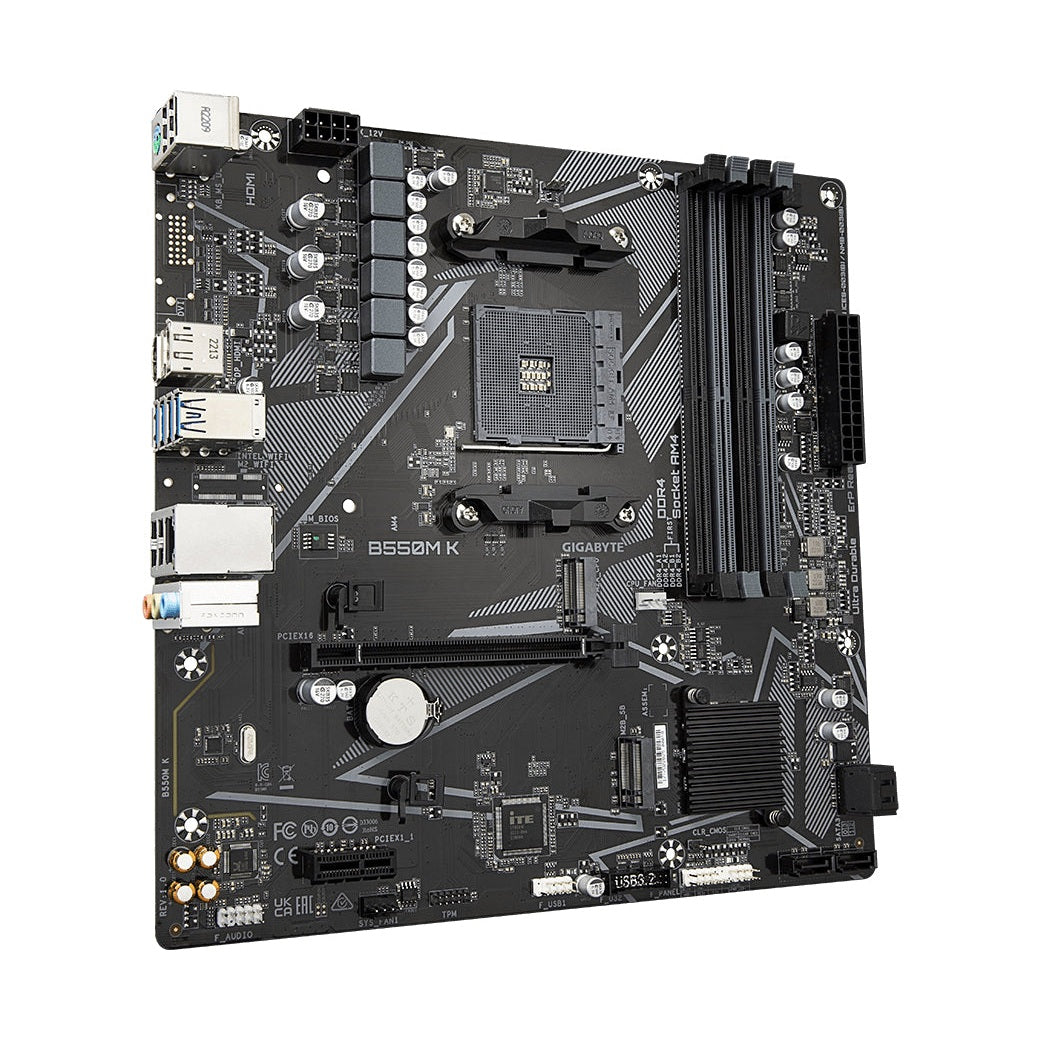 TARJETA MADRE GIGABYTE MICRO ATX B550M K, S-AM4, AMD B550, HDMI, 128GB DDR4 PARA AMD