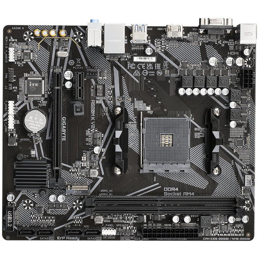 MOTHERBOARD GIGABYTE A520M K, DDR4-SDRAM, 64 GB, AMD, ZÓCALO AM4, MICRO ATX