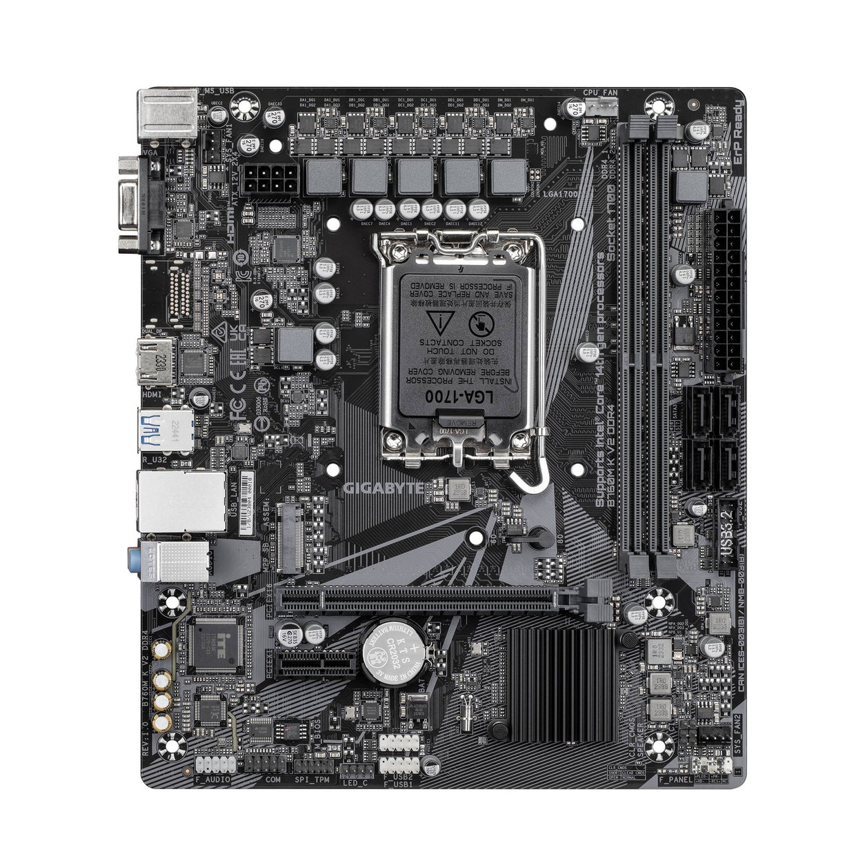 TARJETA MADRE GIGABYTE  MICRO ATX B760M K V2 DDR4, 64 GB DDR4  S-1700, PARA INTEL