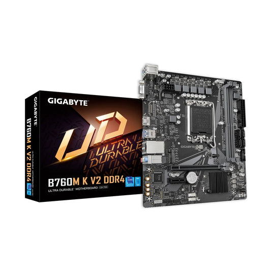 TARJETA MADRE GIGABYTE  MICRO ATX B760M K V2 DDR4, 64 GB DDR4  S-1700, PARA INTEL