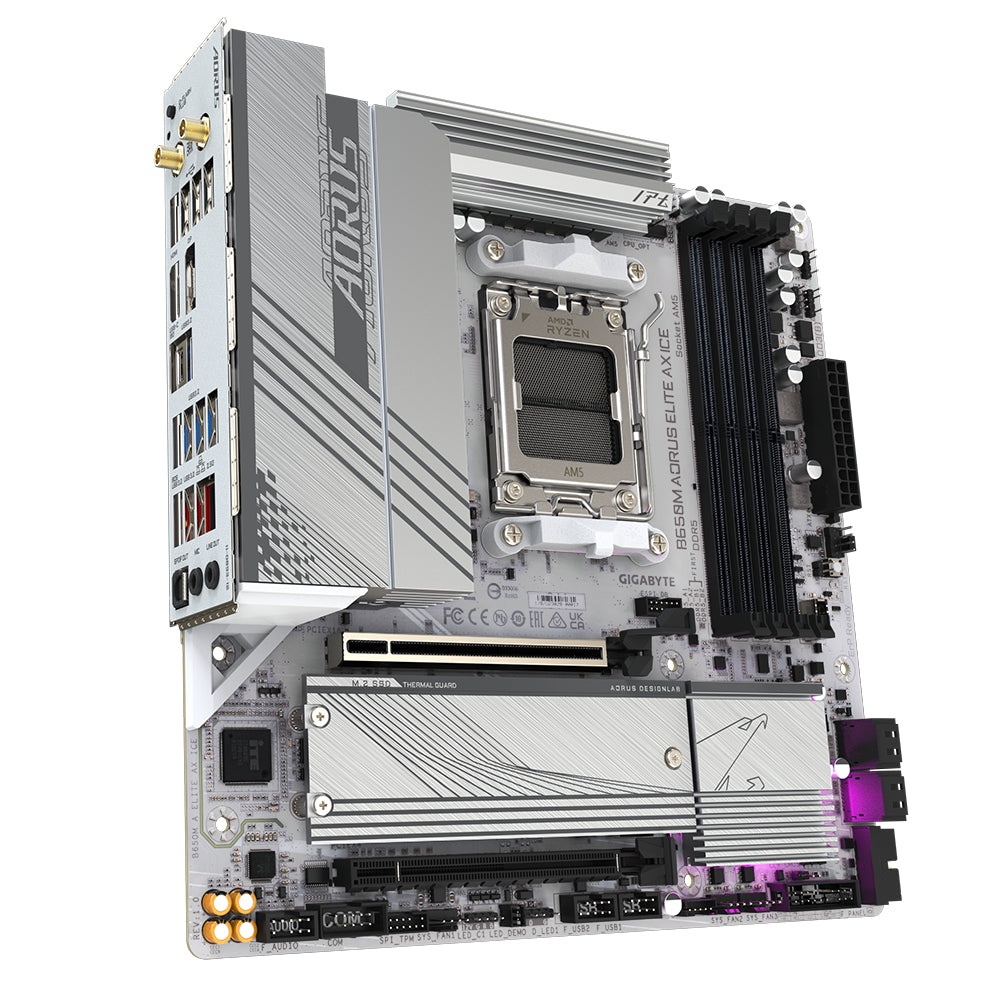 TARJETA MADRE GIGABYTE MICRO ATX B650M A ELITE AX ICE 64 GB DDR5 AM5 PARA AMD