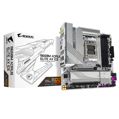 TARJETA MADRE GIGABYTE MICRO ATX B650M A ELITE AX ICE 64 GB DDR5 AM5 PARA AMD