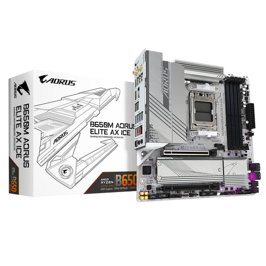 TARJETA MADRE GIGABYTE MICRO ATX B650M A ELITE AX ICE 64 GB DDR5 AM5 PARA AMD