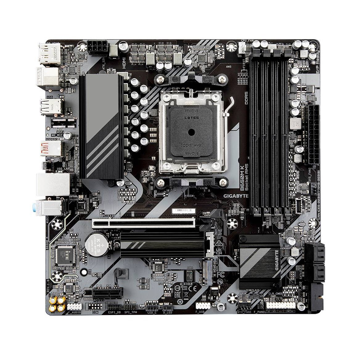 TARJETA MADRE GIGABYTE MICRO ATX, B650M K, DDR5. 256 GB, AM5, PARA AMD