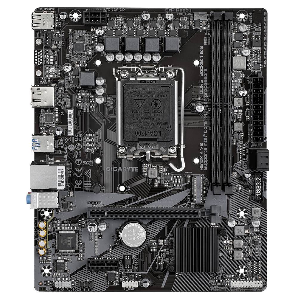 TARJETA MADRE GIGABYTE ATX H610M K V2 DDR5, S-1700, 64 GB, PARA INTEL