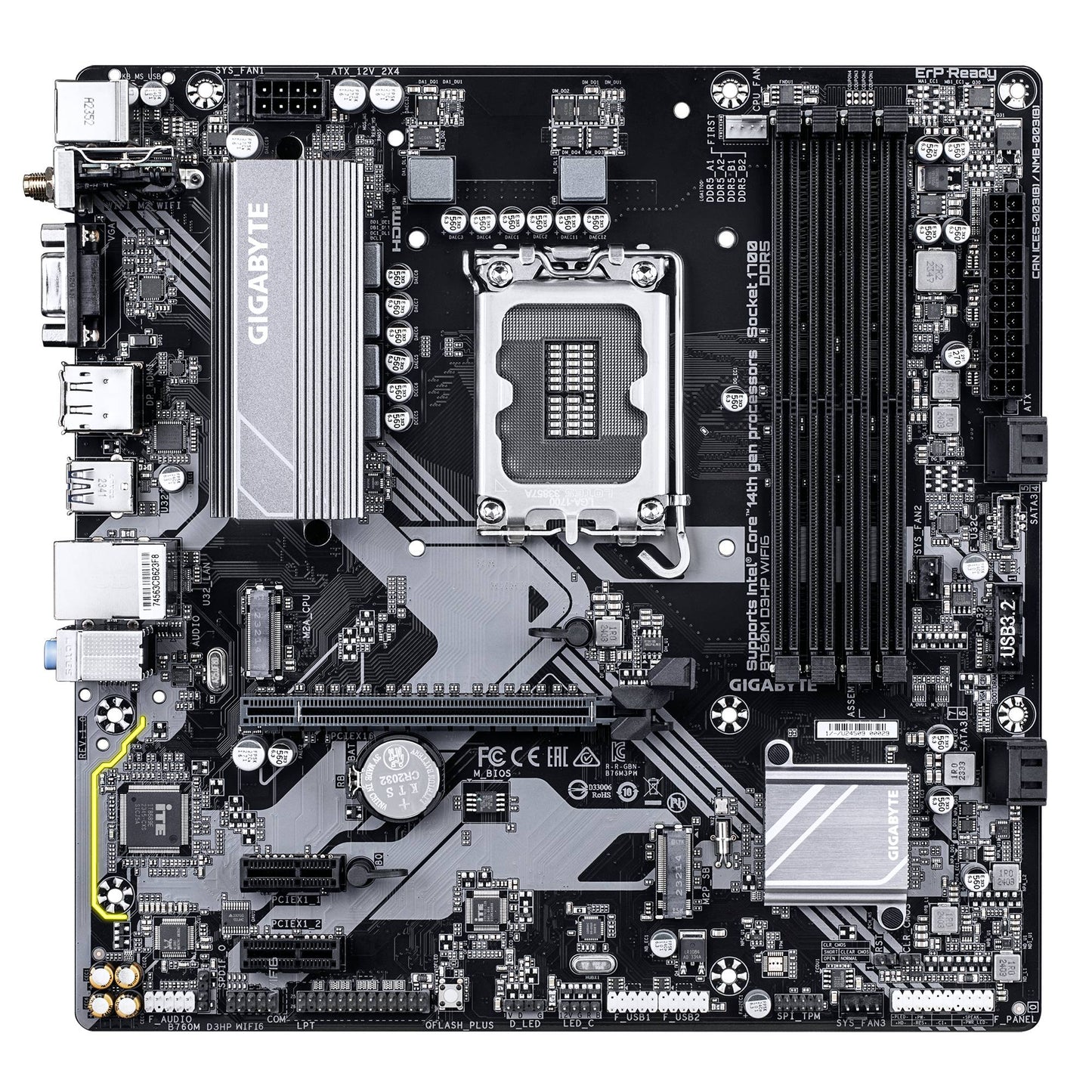 TARJETA MADRE GIGABYTE ATX B760M D3HP WIFI6 DDR5, S-1700, 48 GB, PARA INTEL