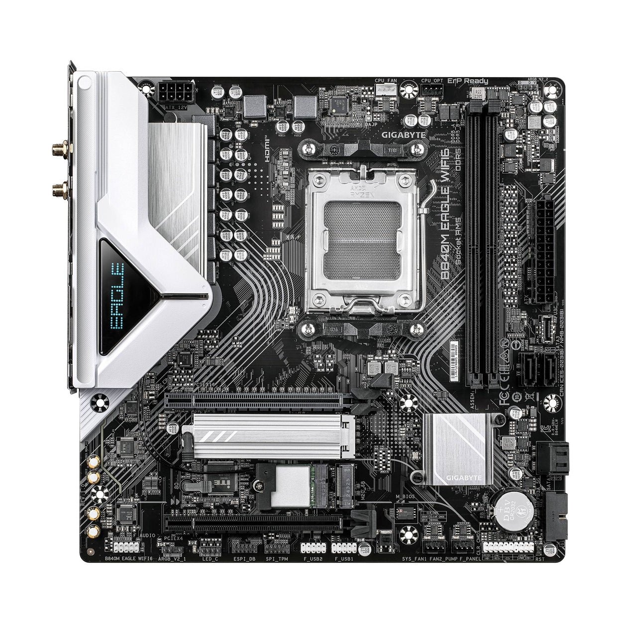 TARJETA MADRE GIGABYTE MICRO ATX, B840M EAGLE WIFI6, DDR5, AM5, 128 GB, PARA AMD