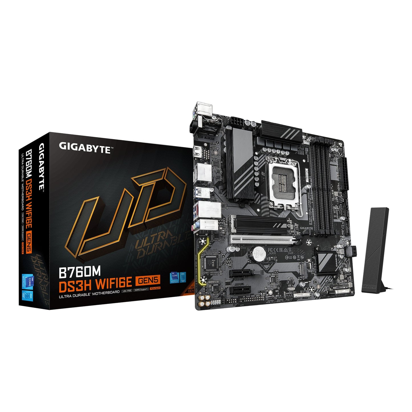 TARJETA MADRE GIGABYTE MICRO ATX B760M DS3H WF6E GEN5, DDR5, S-1700, 256 GB, PARA INTEL