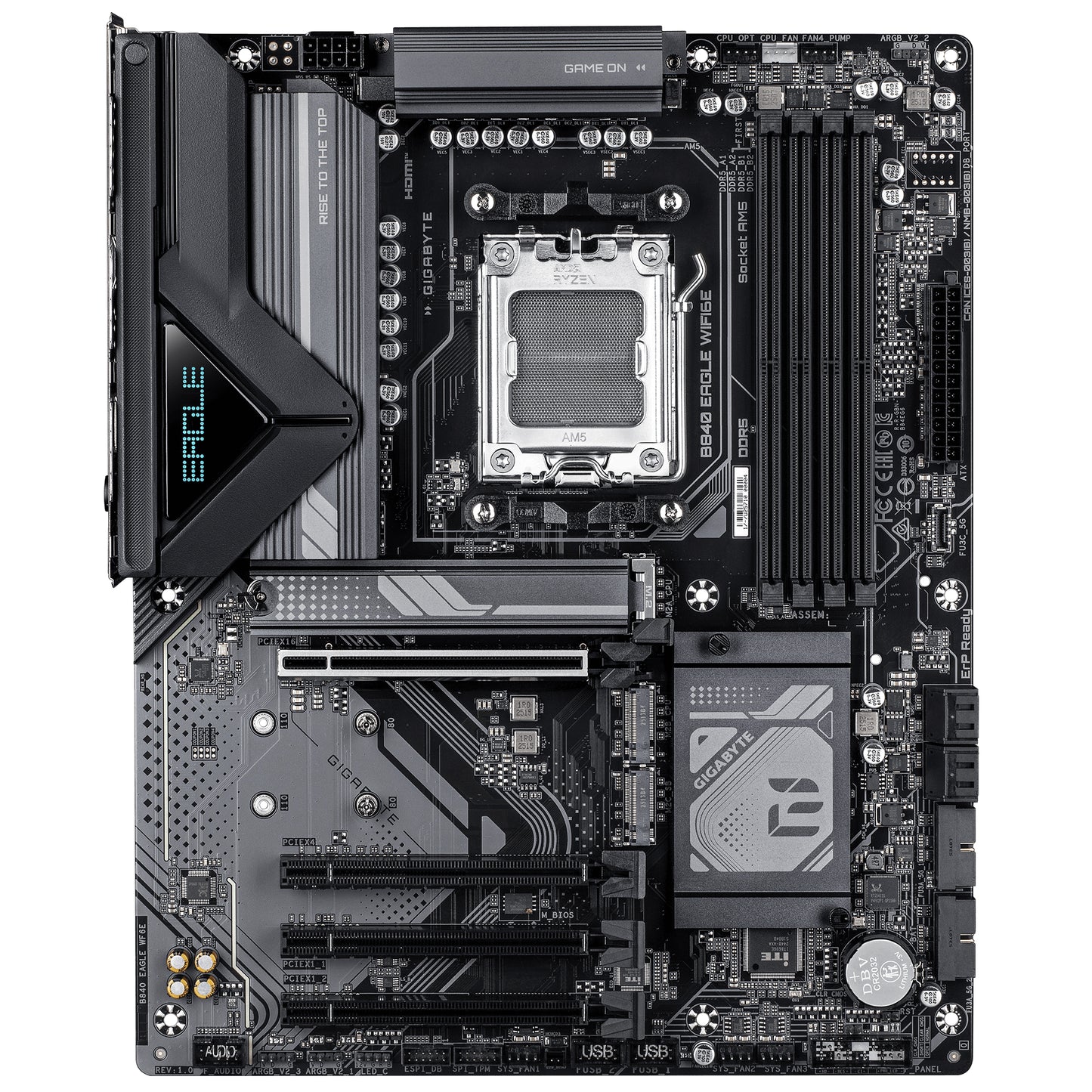 TARJETA MADRE GIGABYTE ATX B840 EAGLE WF6E, DDR5, AM5, 256 GB, PARA AMD