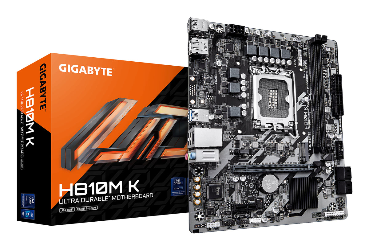 TARJETA MADRE GIGABYTE MICRO ATX H810M K , DDR5, S-1851, 128 GB, PARA INTEL