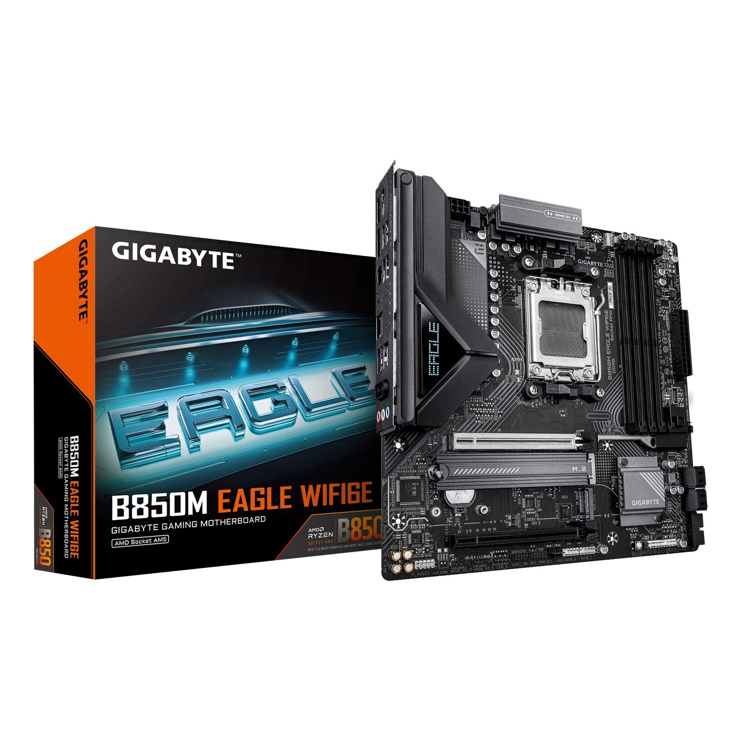 TARJETA MADRE GIGABYTE ATX B850M EAGLE WF6E, DDR5, AM5, 256GB, PARA AMD