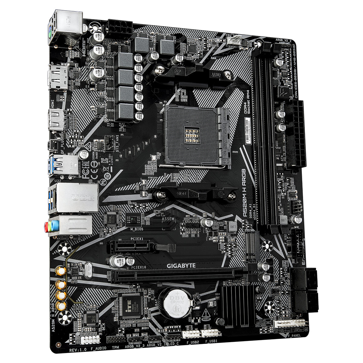 TARJETA MADRE GIGABYTE MICRO ATX A520M H ARGB, DDR4, AM4, 64 GB, PARA AMD