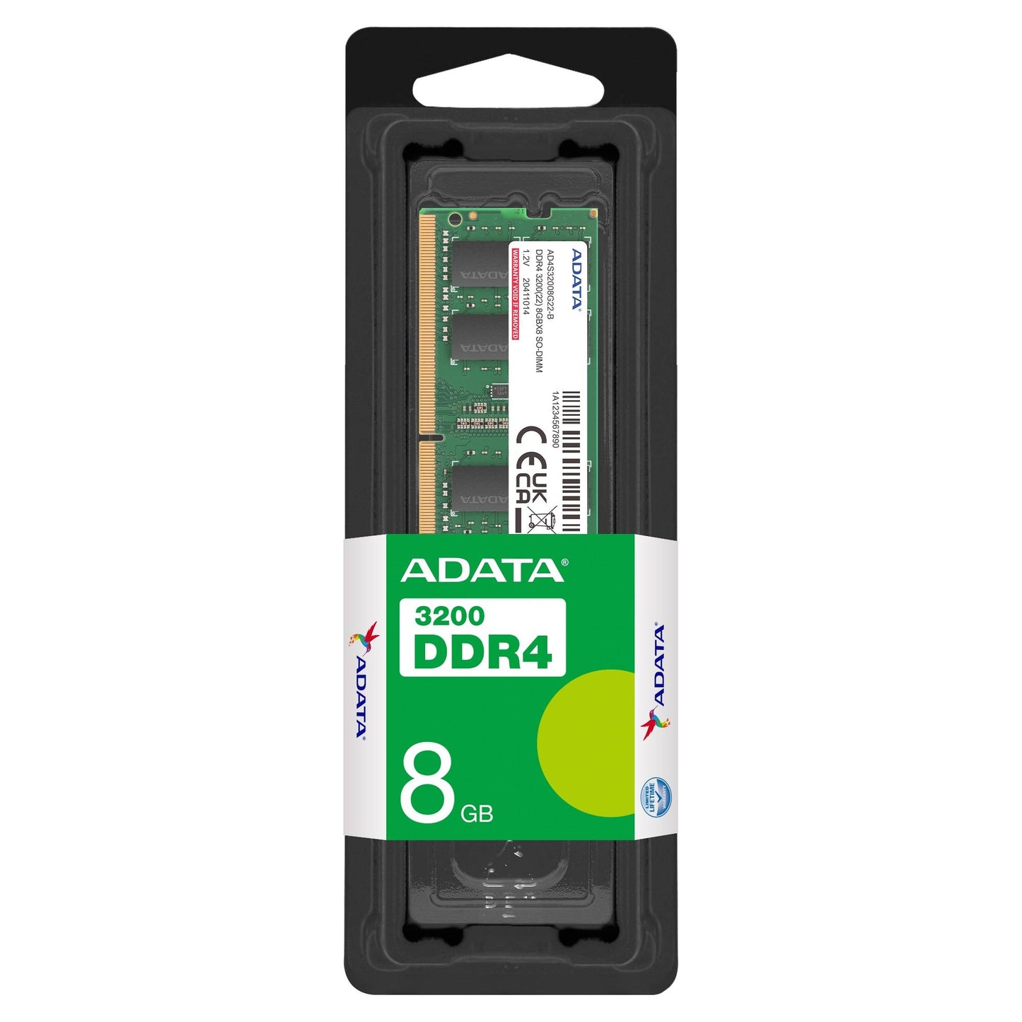 MEMORIA RAM ADATA AD4S32008G22-SGN, 8 GB, DDR4, 3200 MHZ, SO-DIMM
