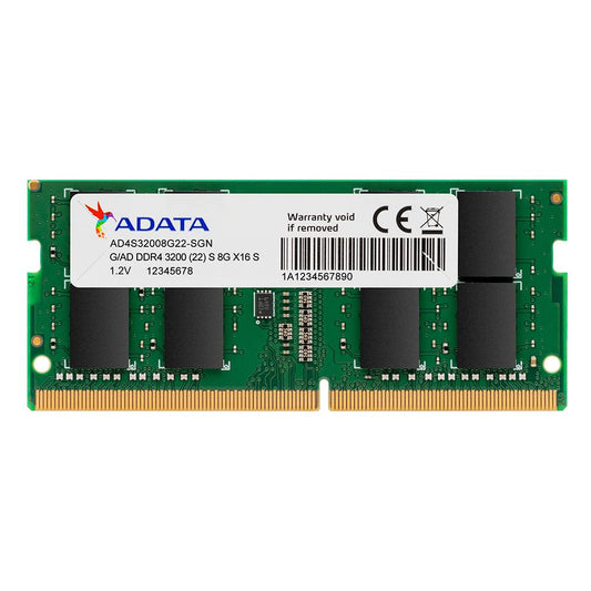 MEMORIA RAM ADATA AD4S32008G22-SGN, 8 GB, DDR4, 3200 MHZ, SO-DIMM