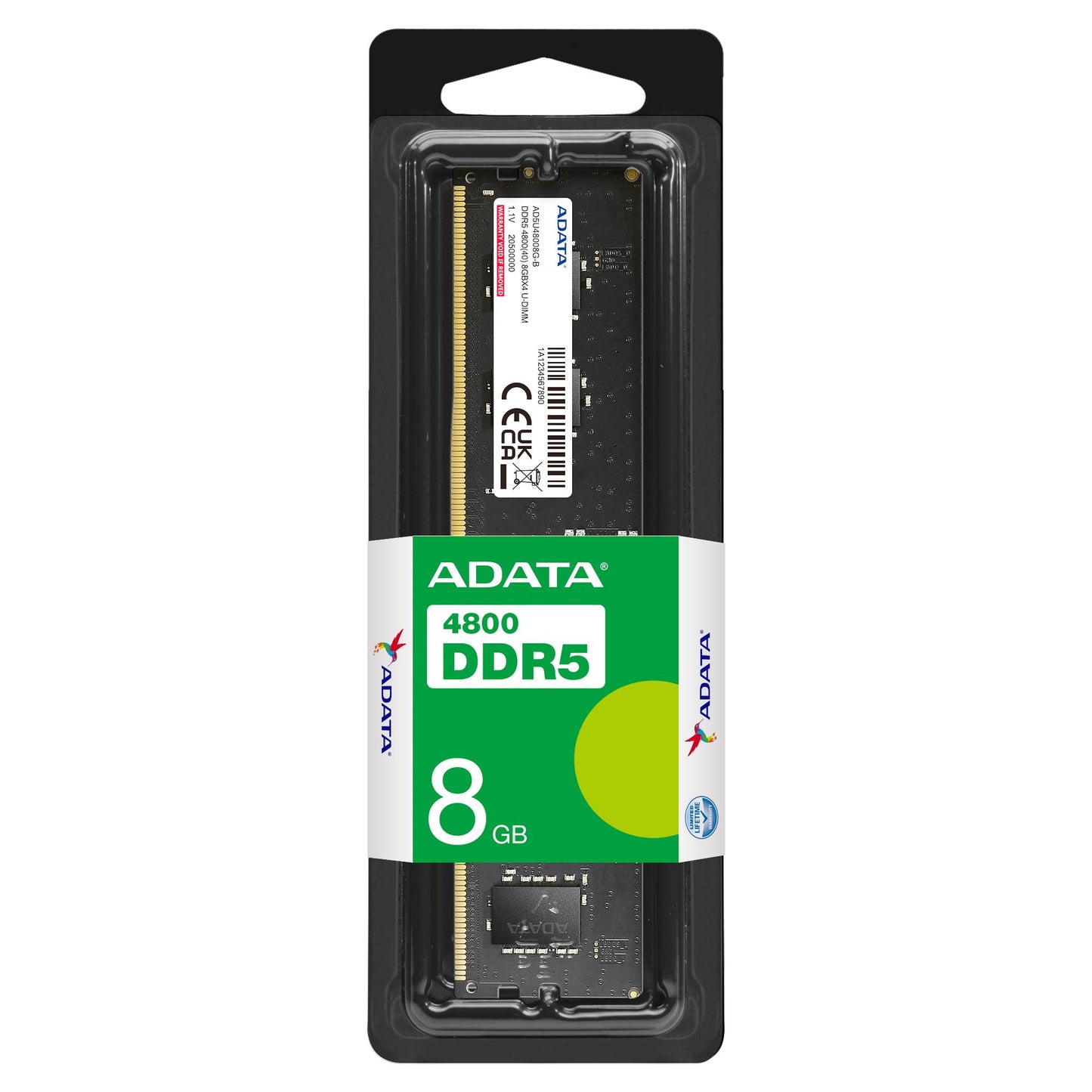 MEMORIA RAM  ADATA AD5U48008G-S , 8 GB, DDR5, 4800MHZ, UDIMM