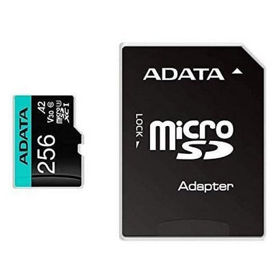 MICRO SECURE DIGITAL ADATA AUSDX256GUI3V30SA2-RA1, 256 MB, NEGRO, CLASE 10