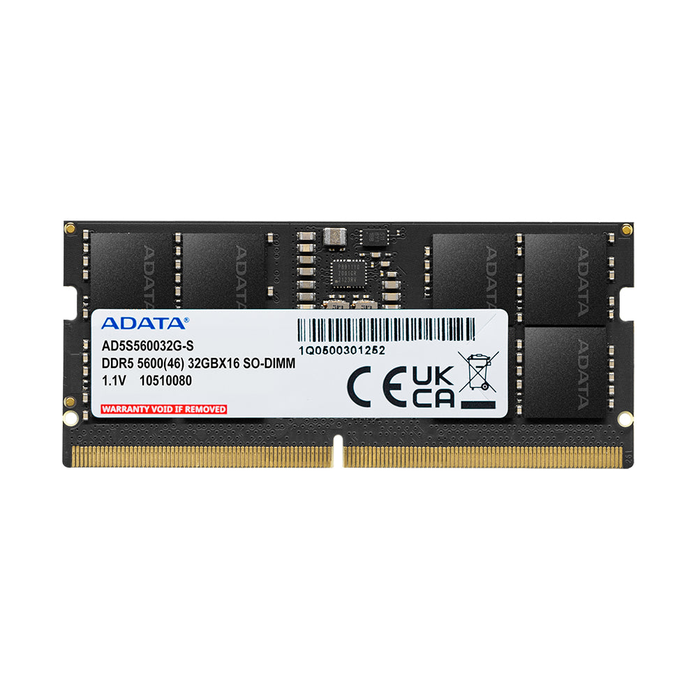 MEMORIA RAM ADATA, DDR5 16GB SODIMM 5600MHZ. AD5S560016G-S
