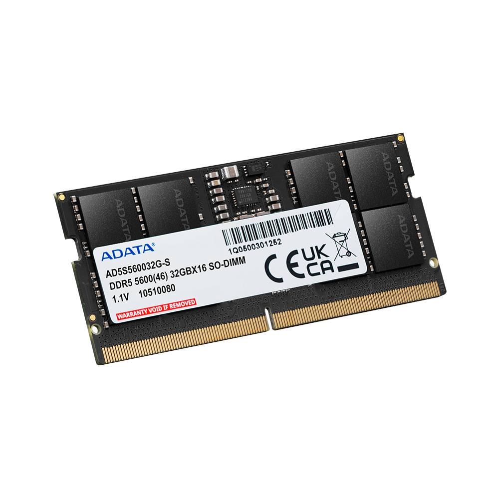 MEMORIA RAM ADATA, DDR5 32GB SODIMM 5600MHZ. AD5S560032G-S