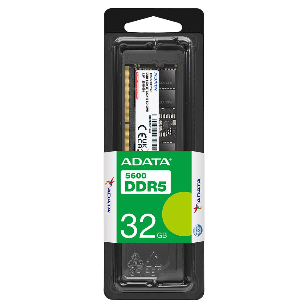 MEMORIA RAM ADATA, DDR5 32GB SODIMM 5600MHZ. AD5S560032G-S