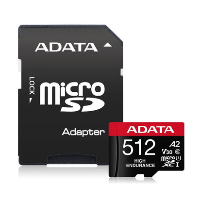 MICRO SECURE DIGITAL ADATA HIGH ENDURANCE (ALTA DURABILIDAD) MICROSDXC UHS-I U3, SD6.0 CLASE 10, V30 512GB CLASE 10 (A2)